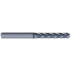 Ball End Mill: 0.3125″ Dia, 4 Flute, Solid Carbide 4″ OAL, 5/16″ Shank Dia, Variable ° Helix, AlCrN Coated, Single End