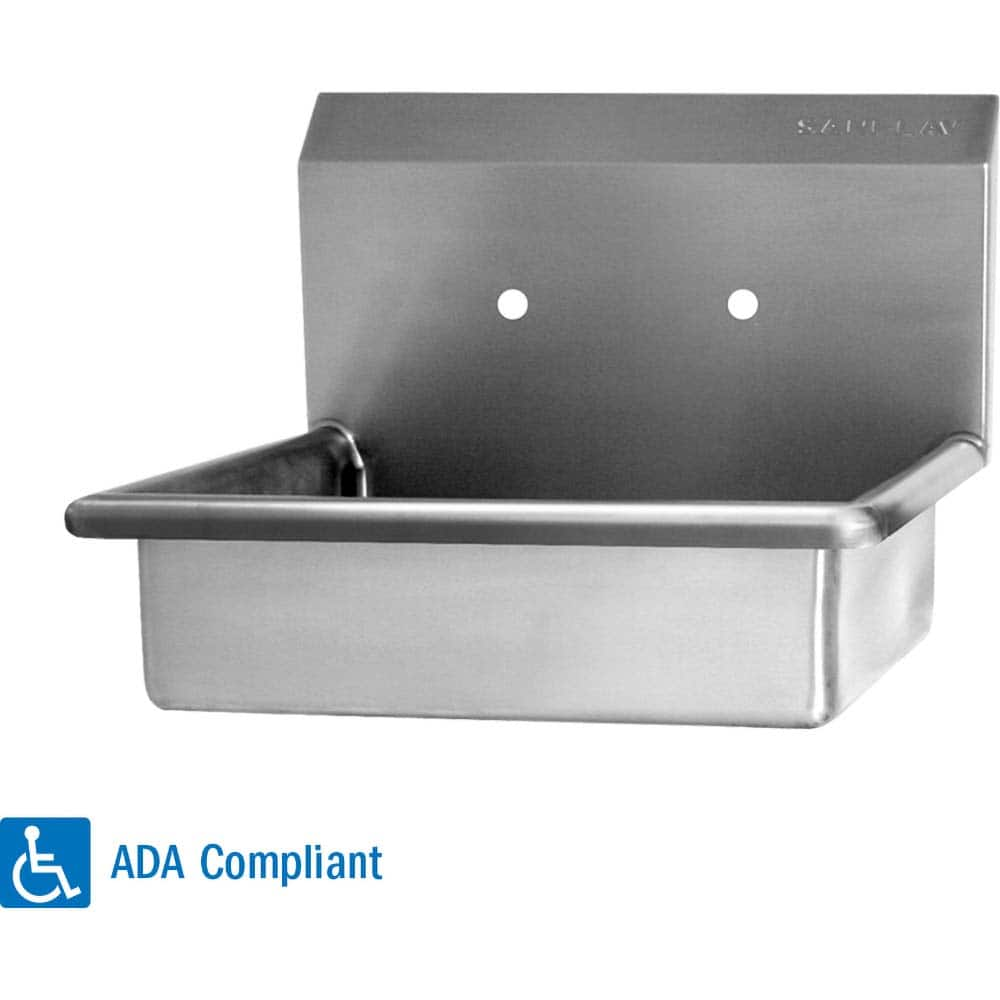 SANI-LAV - Sinks; Type: Wall Mounted Wash Sink ; Outside Length: 22 (Inch); Outside Width: 19 (Inch); Outside Height: 14 (Inch); Inside Length: 19 (Inch); Inside Width: 15-1/2 (Inch) - Exact Industrial Supply