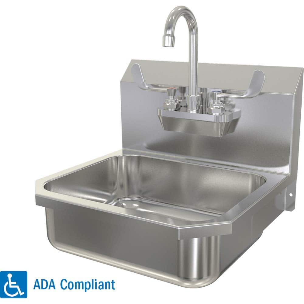 SANI-LAV - Sinks; Type: Wall Mounted Wash Sink ; Outside Length: 16 (Inch); Outside Width: 15-1/2 (Inch); Outside Height: 13 (Inch); Inside Length: 14 (Inch); Inside Width: 11 (Inch) - Exact Industrial Supply