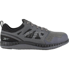 Work Boot: Size 8.5, Mesh, Steel Toe Gray, Wide Width, Non-Slip Sole