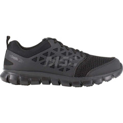 Work Boot: Microfiber, Plain Toe Black, Wide Width, Non-Slip Sole