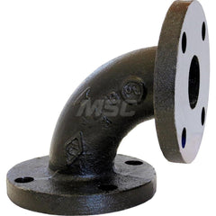 Black 90 ° Flanged Elbow: 2″, 125 psi, Threaded Cast Iron, Black Finish, Class 125