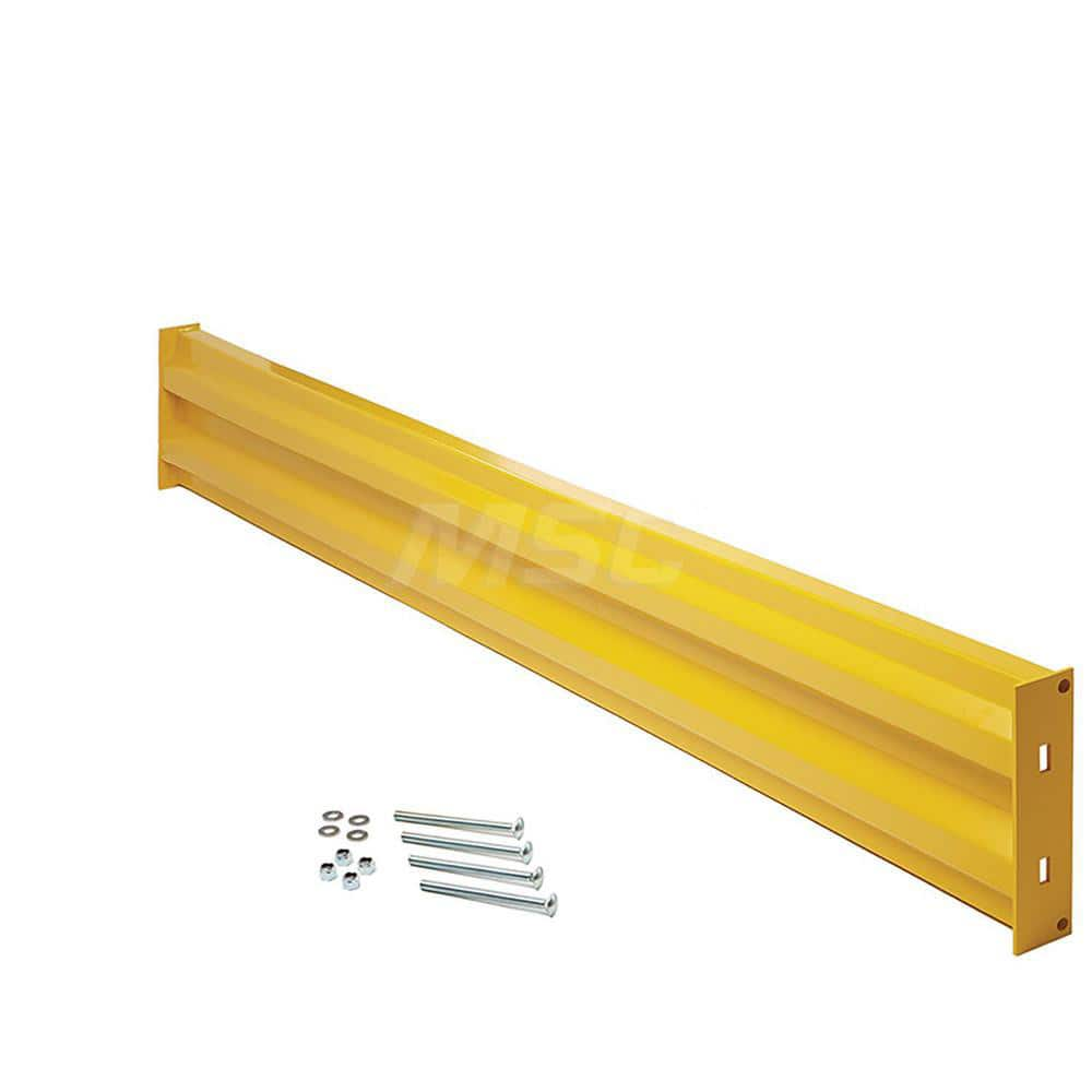 Heavy-Duty Guard Rail: Yellow, Powder Coated, Steel