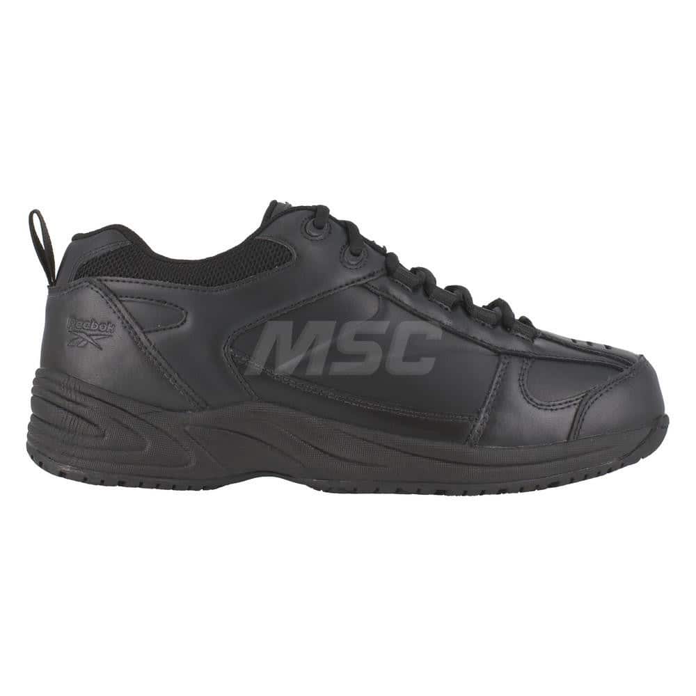 Work Boot: Size 11.5, Leather, Plain Toe Black, Wide Width