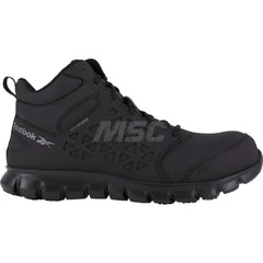 Work Boot: Size 9.5, Microfiber, Composite Toe Black, Medium Width