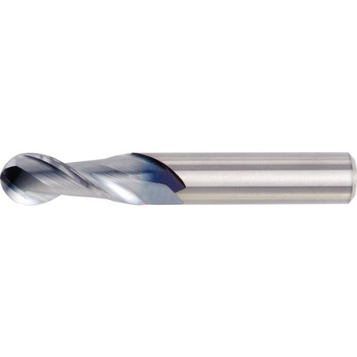 ‎1/2″ Dia. × 1/2″ Shank × 5/8″ DOC × 2-1/2″ OAL, Carbide Uncoated, 2 Flute, 37°|CW Helix, Round, External , Ballnose End Mill - Exact Industrial Supply