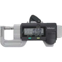 Electronic Thickness Gages; Minimum Measurement (mm): 0; Minimum Measurement (Decimal Inch): 0; Maximum Measurement: 12.00; Maximum Measurement (Inch): 12.00; Maximum Measurement (mm): 12.00; Anvil Tip Shape: Flat; Resolution (mm): 0.010; Resolution (Deci