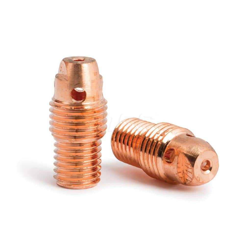 TIG Torch Collets & Collet Bodies; Product Type: Collet Body; Hole Diameter: 0.0630; Material: Copper Alloy; For Use With: 9/20 TIG Torches using 1/16″ Tungsten Electrodes