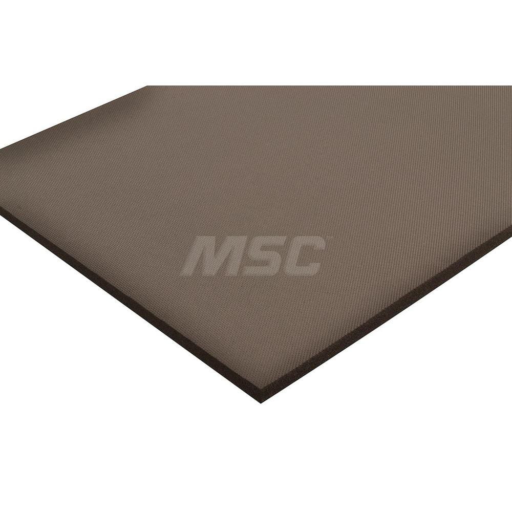 Anti-Fatigue Mat: 48″ Length, 36″ Wide, Nitrile Rubber, Beveled Edge, Standard-Duty Black