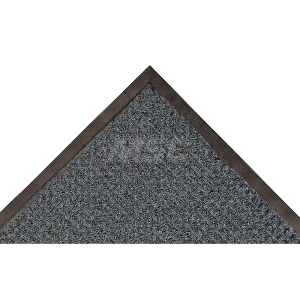 Carpeted Entrance Mat: 120' Long, 48' Wide, Blended Yarn Surface Standard-Duty Traffic, Rubber Base, Blue