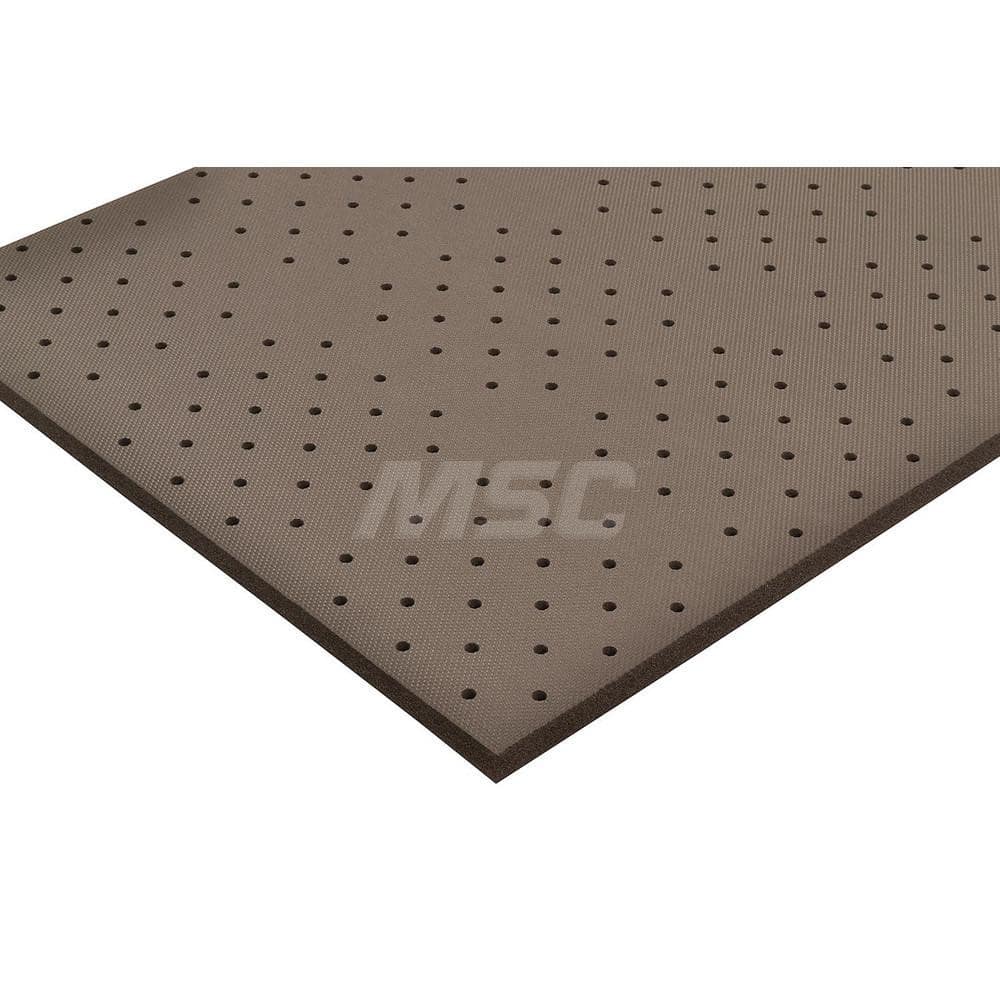 Anti-Fatigue Mat: 48″ Length, 36″ Wide, Nitrile Rubber, Beveled Edge, Standard-Duty Black