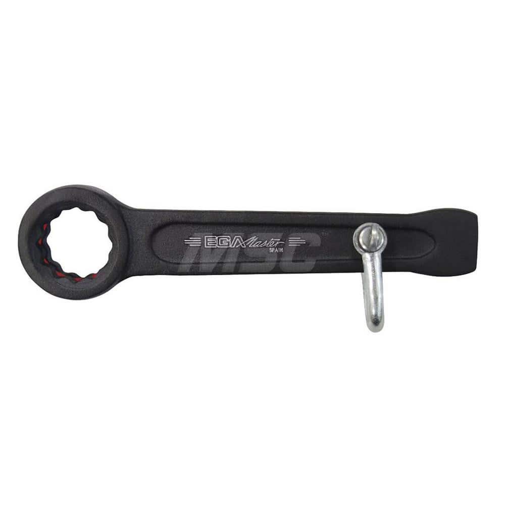 Box End Striking Wrench: 30 mm, 12 Point, Single End 185 mm OAL, Steel, Black Finish