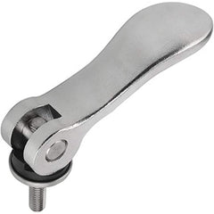 Clamp Cam Levers; Type: External Thread Cam Lever; Hole Diameter (mm): 8.0000; Overall Width (Mm): 18; Hole Center to Lever End (mm): 52.30; Travel (Inch): 1.00; Material: Stainless Steel; Travel (mm): 1.00