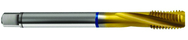 M12x1.75 6H 3-Flute Cobalt Blue Ring Semi-Bottoming 15 degree Spiral Flute Tap-TiN - Americas Industrial Supply