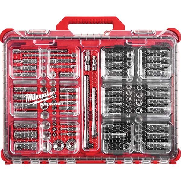Milwaukee Tool - Socket Sets Measurement Type: Metric/Inch Drive Size: 1/4, 3/8 - Americas Industrial Supply