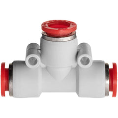 USA Sealing - Plastic Push-To-Connect Tube Fittings Type: Reducing Union Tee Tube Outside Diameter (Inch): 1/4 x 3/8 - Americas Industrial Supply