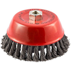 Norton - 6" Diam 5/8-11 Threaded Arbor Carbon Steel Fill Cup Brush - Americas Industrial Supply