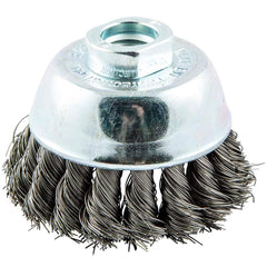 Norton - 2-3/4" Diam 5/8-11 Threaded Arbor Carbon Steel Fill Cup Brush - Americas Industrial Supply