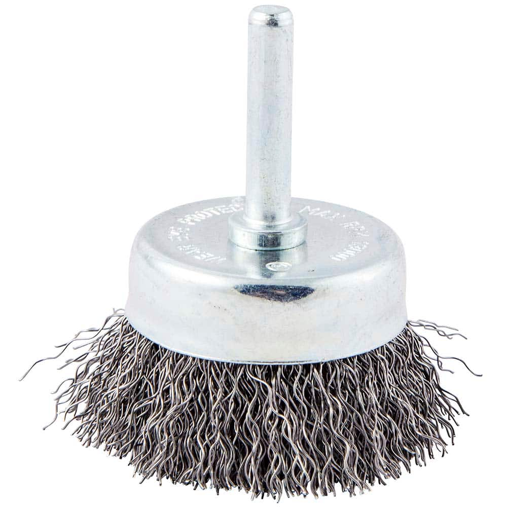 Norton - 2" Diam 1/4" Shank Carbon Steel Fill Cup Brush - Americas Industrial Supply