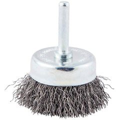 Norton - 2" Diam 1/4" Shank Carbon Steel Fill Cup Brush - Americas Industrial Supply