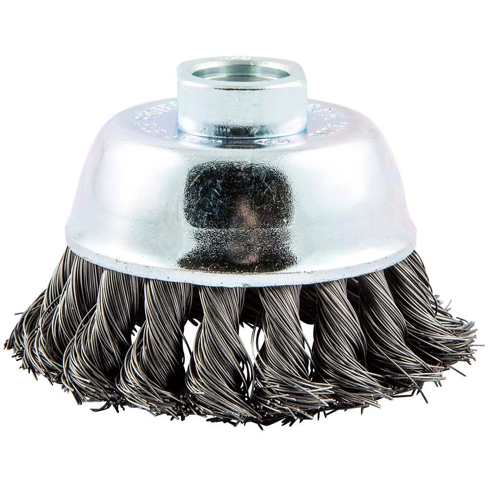 Norton - 2-3/4" Diam 5/8-11 Threaded Arbor Carbon Steel Fill Cup Brush - Americas Industrial Supply