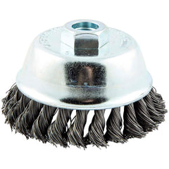 Norton - 4" Diam 5/8-11 Threaded Arbor Carbon Steel Fill Cup Brush - Americas Industrial Supply