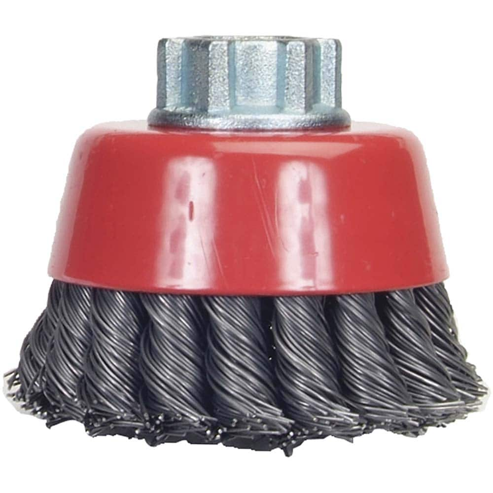 Norton - 6" Diam 5/8-11 Threaded Arbor Carbon Steel Fill Cup Brush - Americas Industrial Supply