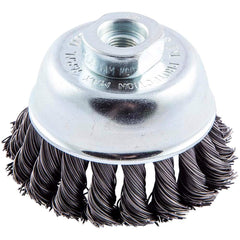 Norton - 2-3/4" Diam 3/8-24 Threaded Arbor Carbon Steel Fill Cup Brush - Americas Industrial Supply