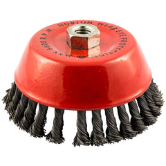 Norton - 6" Diam 5/8-11 Threaded Arbor Carbon Steel Fill Cup Brush - Americas Industrial Supply