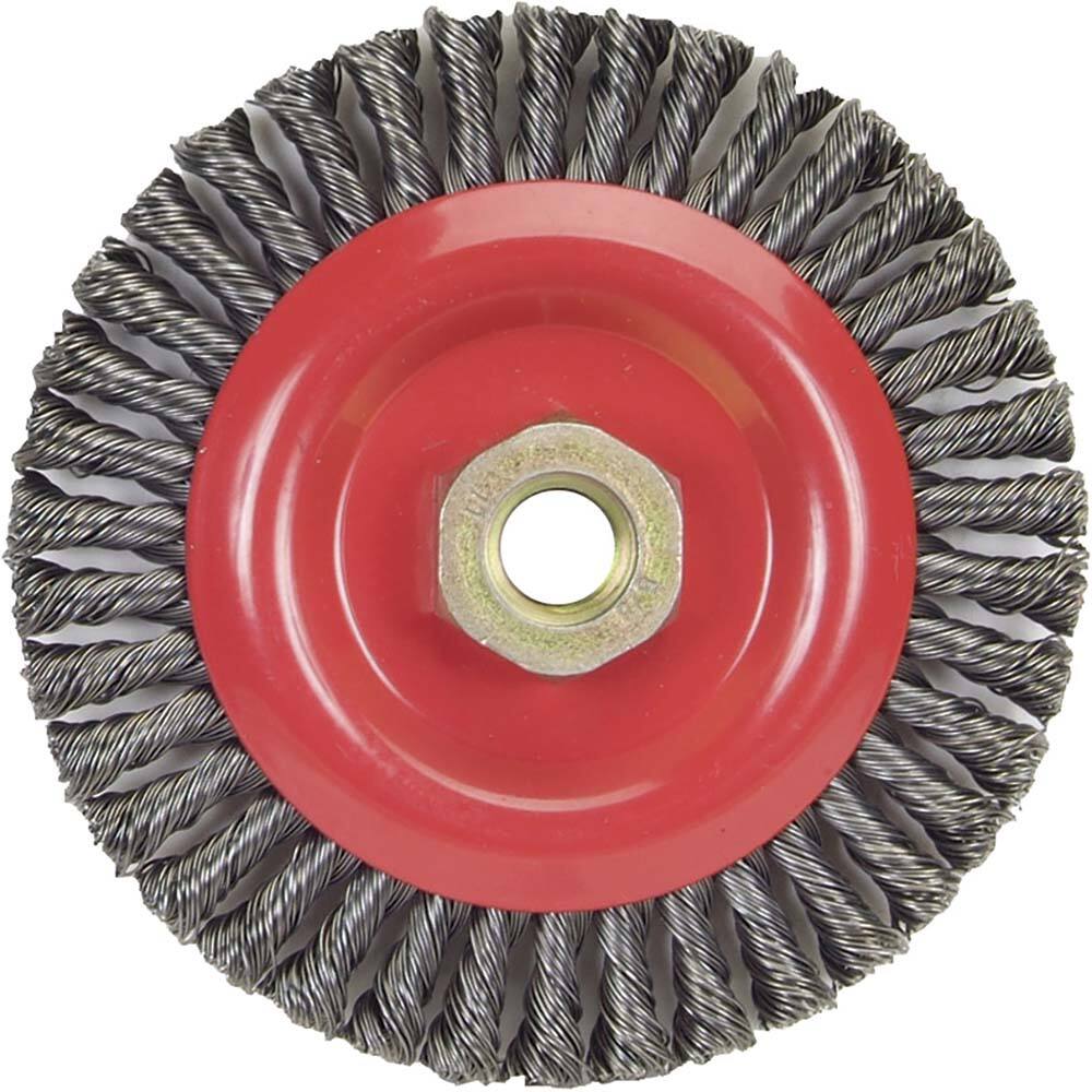 Norton - 5" OD, 5/8-11 Arbor Hole, Stringer Bead Carbon Wheel Brush - Americas Industrial Supply