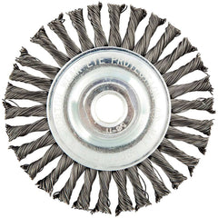 Norton - 4" OD, 5/8-11 Arbor Hole, Stringer Bead Carbon Wheel Brush - Americas Industrial Supply