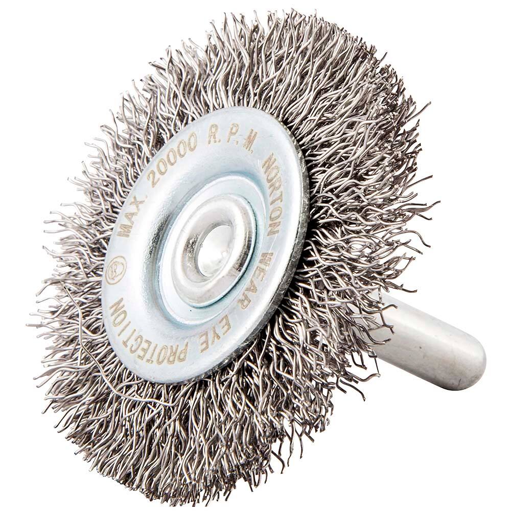 Norton - 2" OD, Crimped Carbon Wheel Brush - Americas Industrial Supply