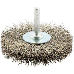 Norton - 3" OD, Crimped Stainless Steel Wheel Brush - Americas Industrial Supply