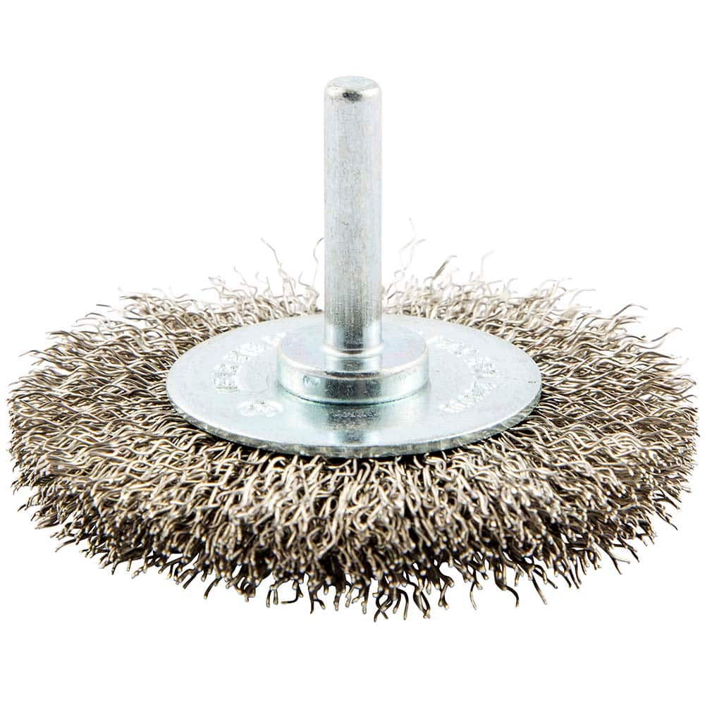 Norton - 3" OD, Crimped Stainless Steel Wheel Brush - Americas Industrial Supply