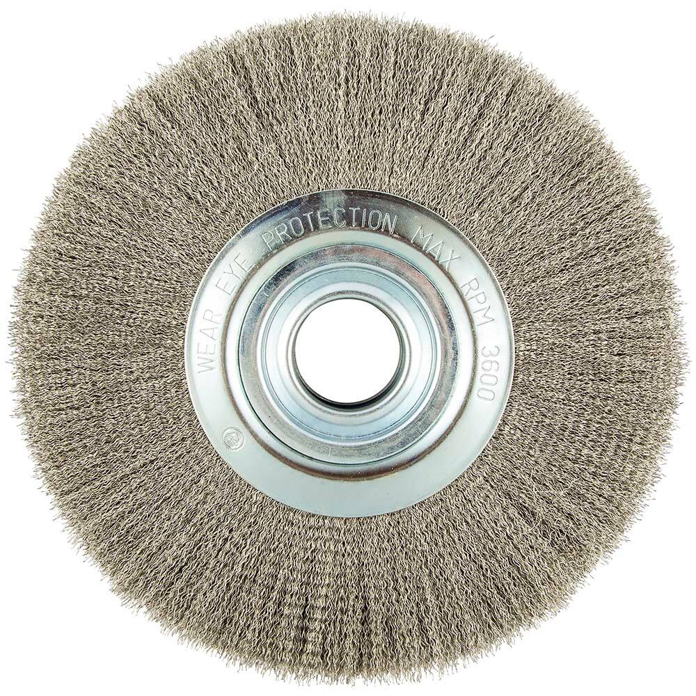 Norton - 12" OD, 2" Arbor Hole, Crimped Carbon Wheel Brush - Americas Industrial Supply