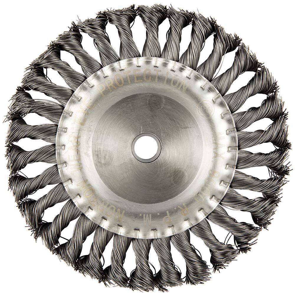 Norton - 6" OD, 5/8-11 Arbor Hole, Knotted Carbon Wheel Brush - Americas Industrial Supply