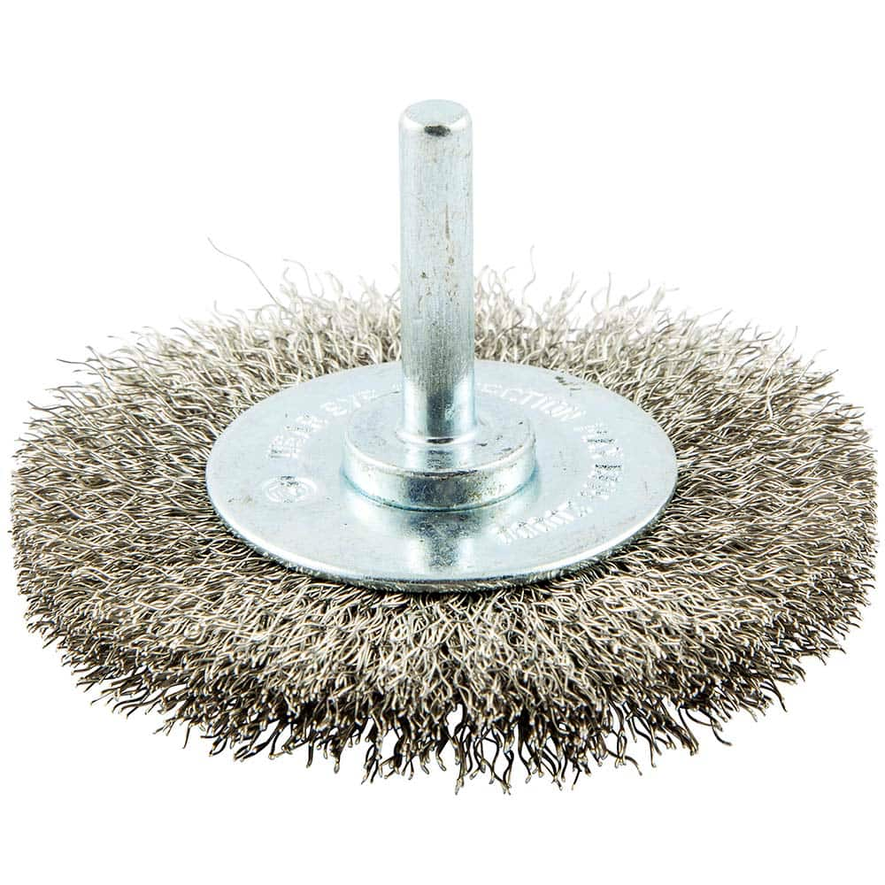 Norton - 3" OD, Crimped Stainless Steel Wheel Brush - Americas Industrial Supply