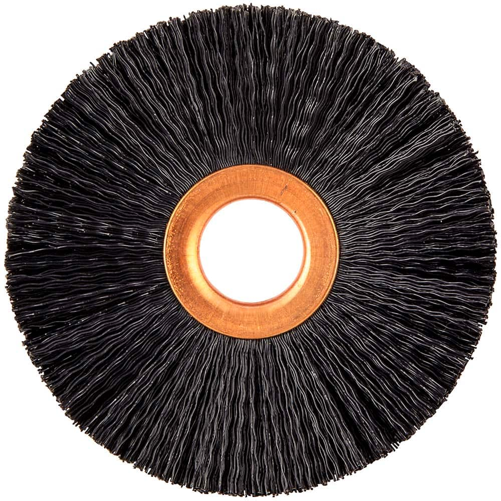 Norton - 3" OD, 5/8" Arbor Hole, Crimped Nylon Wheel Brush - Americas Industrial Supply