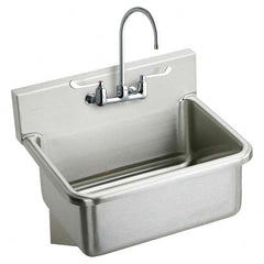 ELKAY - Stainless Steel Sinks Type: Hand Sink Wall Mount w/Manual Faucet Outside Length: 25 (Inch) - Americas Industrial Supply