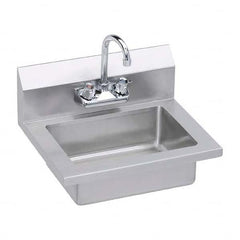 ELKAY - Stainless Steel Sinks Type: Hand Sink Wall Mount w/Manual Faucet Outside Length: 18 (Inch) - Americas Industrial Supply