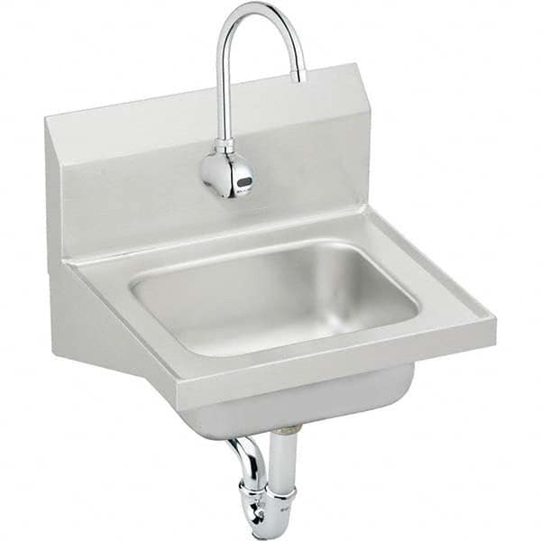 ELKAY - Stainless Steel Sinks Type: Hand Sink Wall Mount w/Electronic Faucet Outside Length: 16-3/4 (Inch) - Americas Industrial Supply