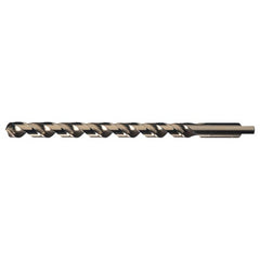 31/64 RHS / RHC HSS-CO 8% (M42) 118 Degree Notched Point Cobalt Heavy Duty Taper Length Drill - Straw / Gold Oxide