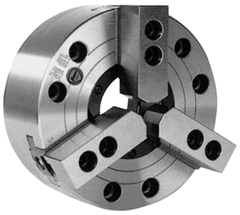 3-Jaw Extra Large Hole Power Chuck; Direct Mount A2-6; 8" - Americas Industrial Supply
