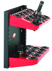 CNC Machine Mount Rack - Holds 28 Pcs. 40 Taper - Black/Red - Americas Industrial Supply