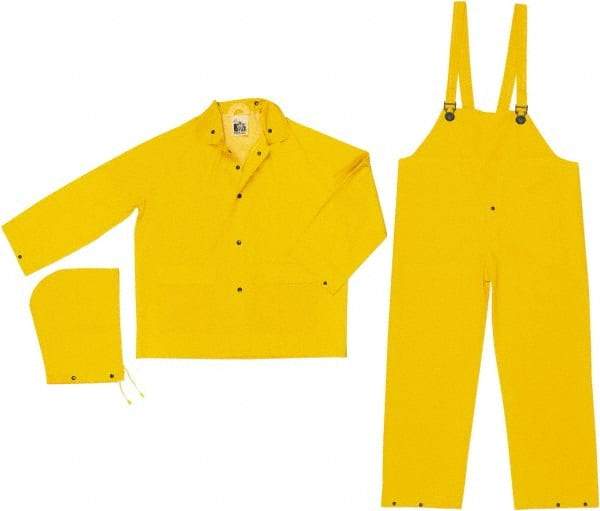 MCR Safety - Size 4XL, Yellow, Rain, Disposable Encapsulated Suit - Detachable Hood, Take Up Snaps Ankle, Take Up Snaps Wrist - Americas Industrial Supply
