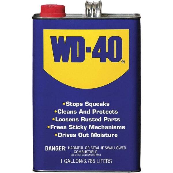 WD-40 - 1 Gal Multi-Use Product - Bulk, Liquid, Stop Squeaks, Removes & Protects, Loosens Rusted Parts, Free Sticky Mechanisms, Drives Out Moisture - Americas Industrial Supply