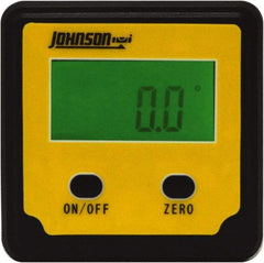 Johnson Level & Tool - (4) 90° Measuring Range, Magnetic Base Digital Protractor - 0.10° Resolution, Accuracy Up to 0.10°, Alkaline AAA Battery Not Included - Americas Industrial Supply