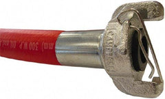 Continental ContiTech - 3/4" ID x 1.1" OD 50' Long Jackhammer Hose - Universal Style Coupling Ends, 300 Working psi, 180°, 3/4" Fitting, Red - Americas Industrial Supply