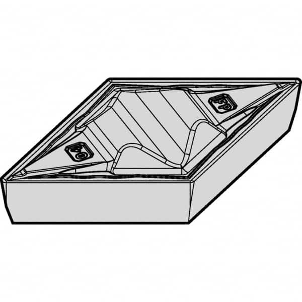 Kennametal - DPGR431 FP Grade KCU10 Carbide Turning Insert - TiAlN Finish, 55° Diamond, 1/2" Inscr Circle, 3/16" Thick, 1/64" Corner Radius - Americas Industrial Supply