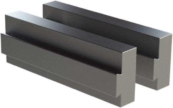 CarveSmart - 3/4" Wide x 2" High x 3/4" Thick, Flat/No Step Vise Jaw - Soft, Aluminum, Fixed Jaw, Compatible with 6" Vises - Americas Industrial Supply